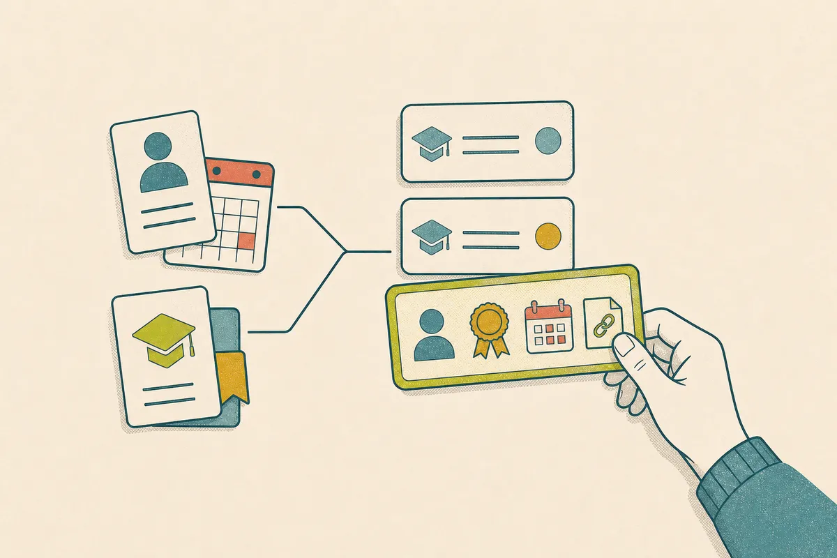 Profile, intake, and saved-program details produce three scholarship matches, with one being selected.